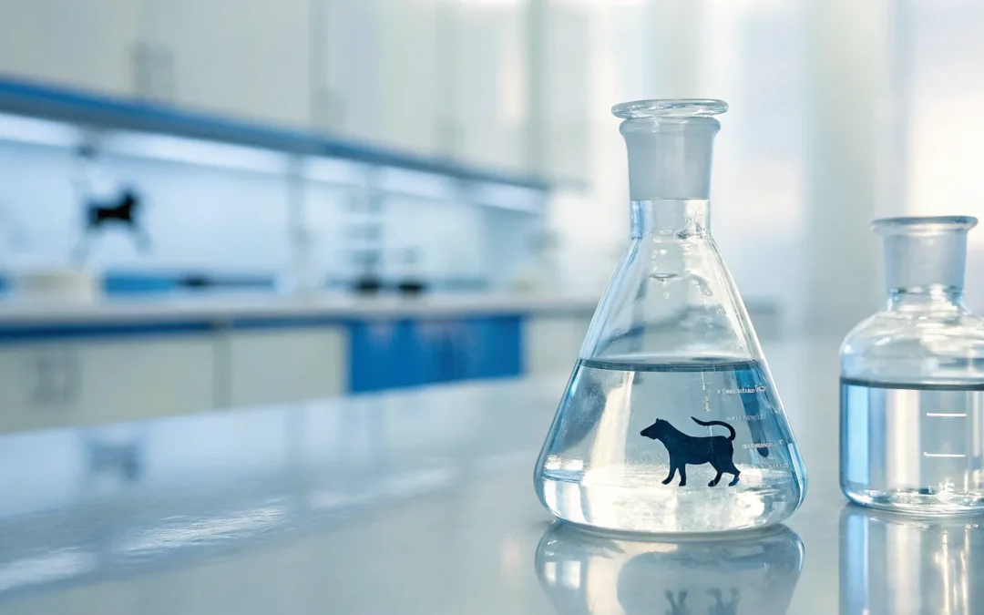 Human-grade vs. animal-grade peptides in vials.