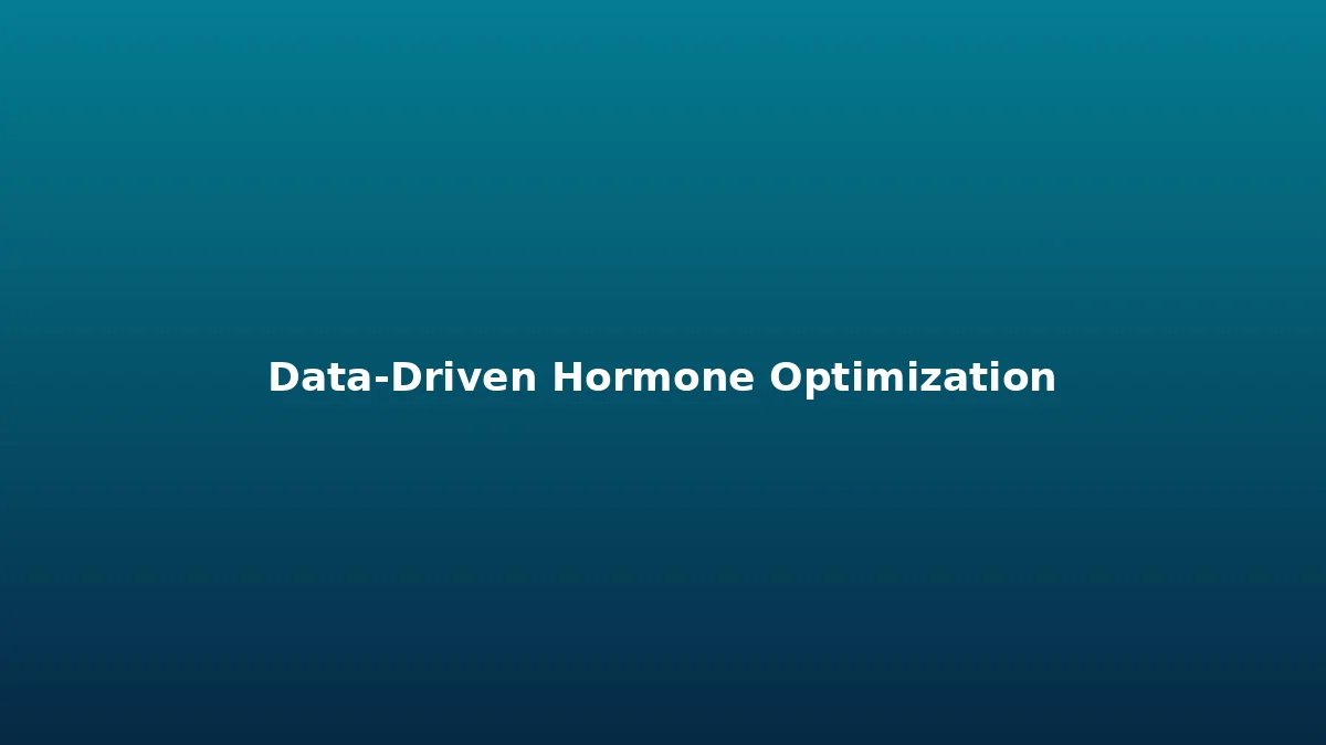 Data-driven hormone optimization approach at 1st Optimal telehealth