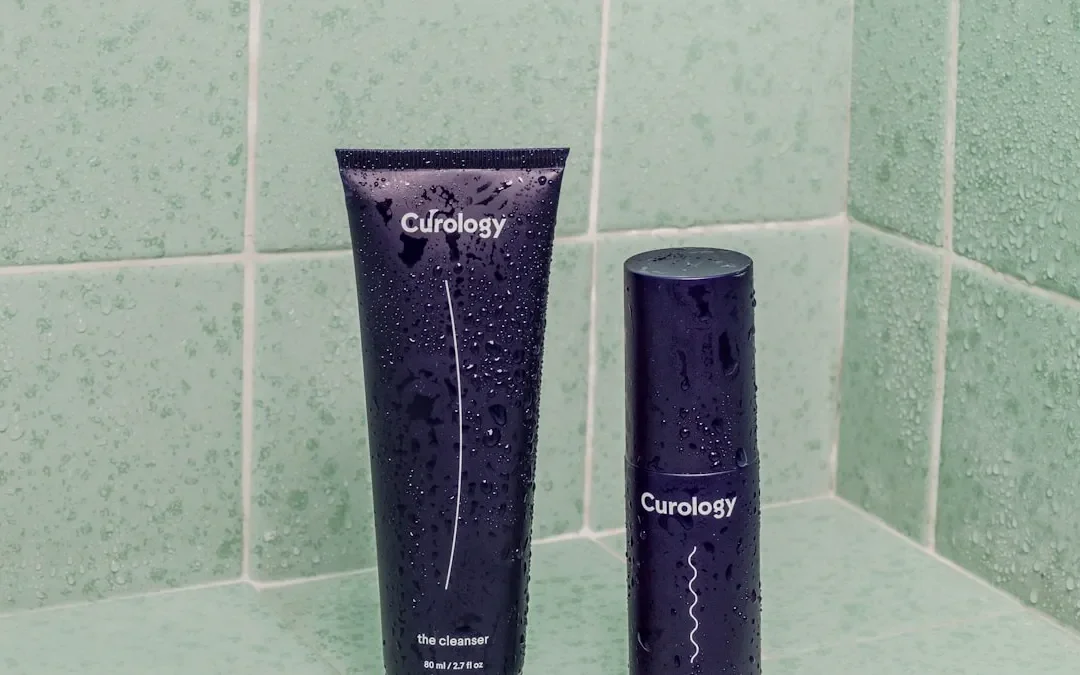 Menopause supplements arranged on a kitchen counter with a confident woman