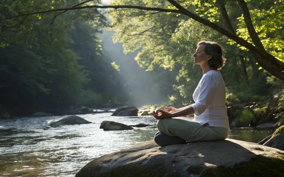 Mindful meditation for brain health during menopause.