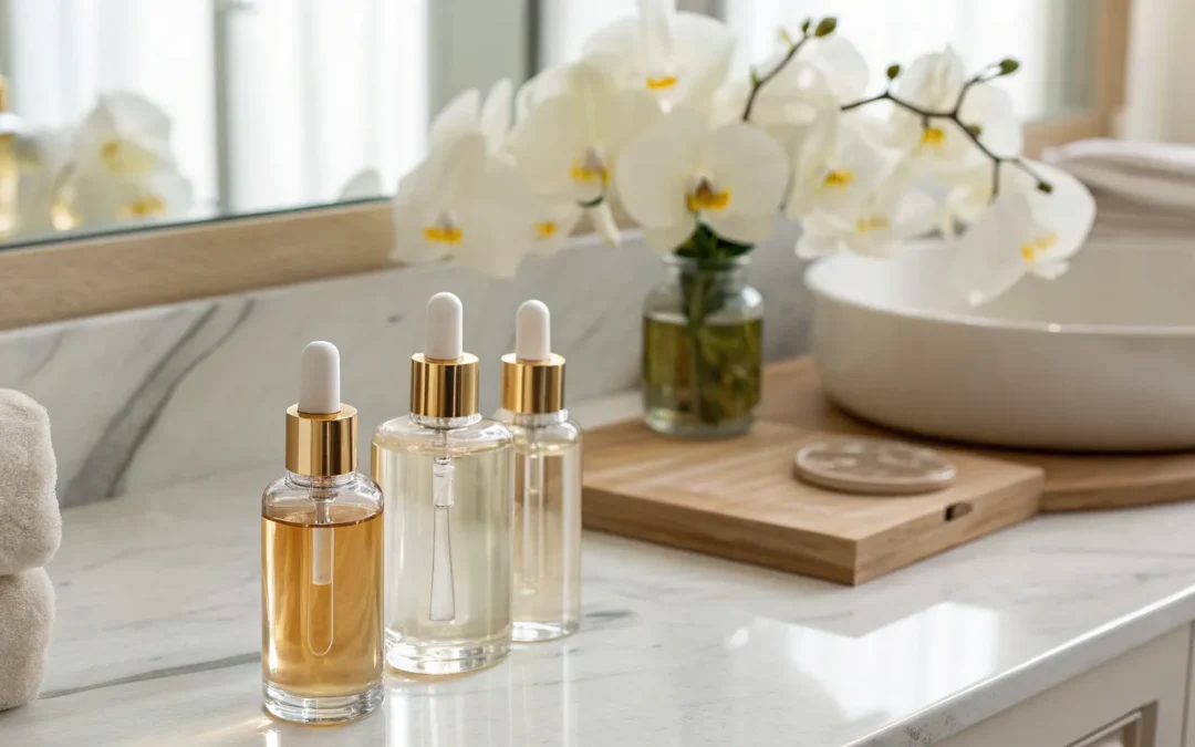 A variety of the best anti-aging serums for different skin types.