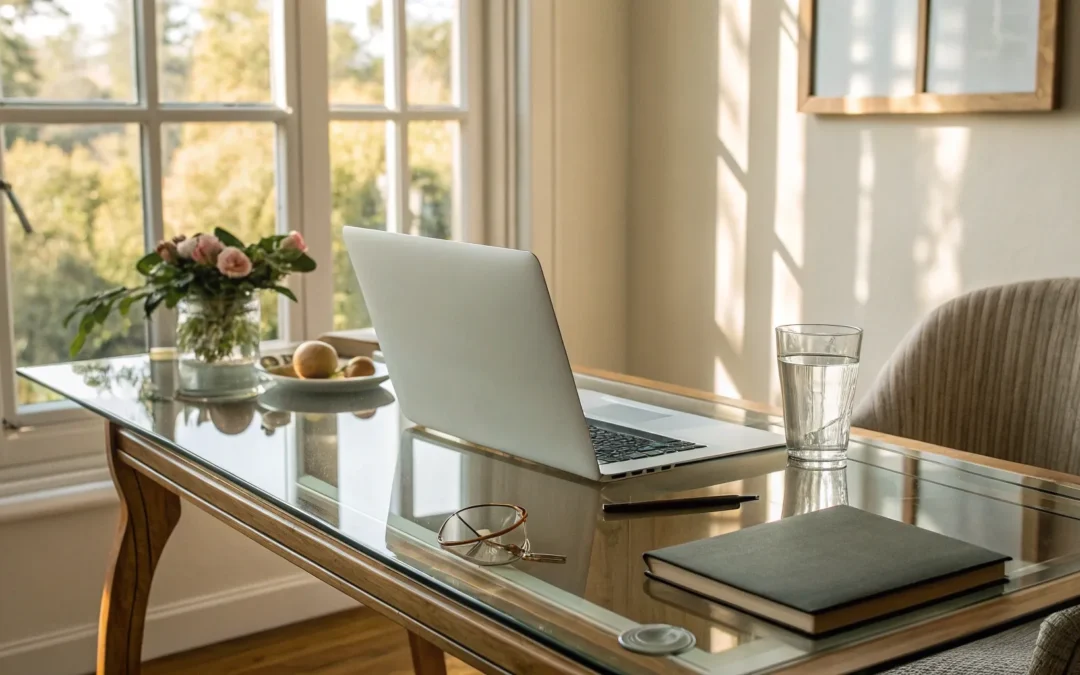 Laptop on a desk used for researching how much hormone replacement therapy costs.