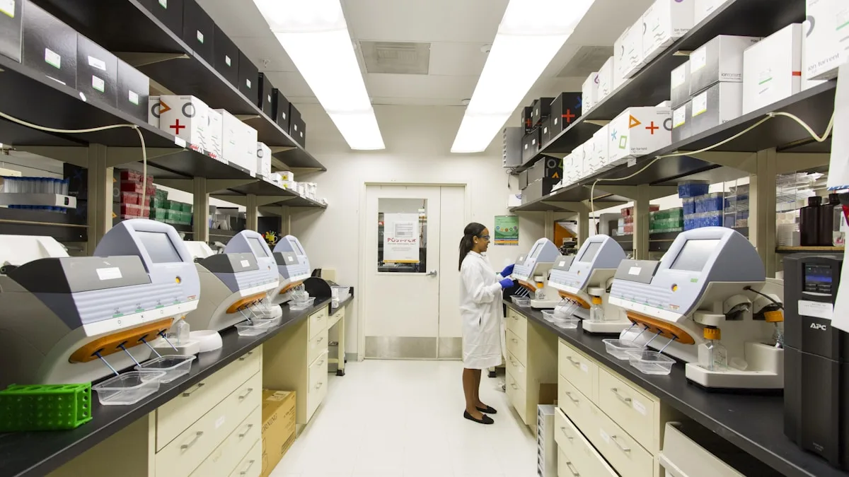 Blood test vials and lab results representing diagnostic hormone testing for TRT therapy