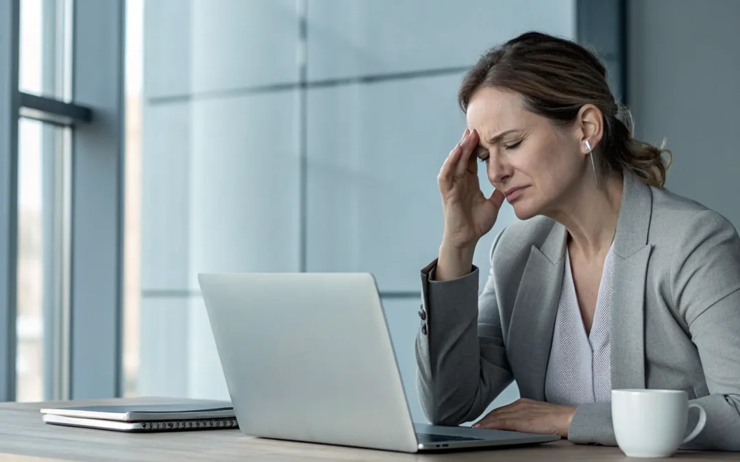 A woman with fatigue, a key symptom of low testosterone in women.