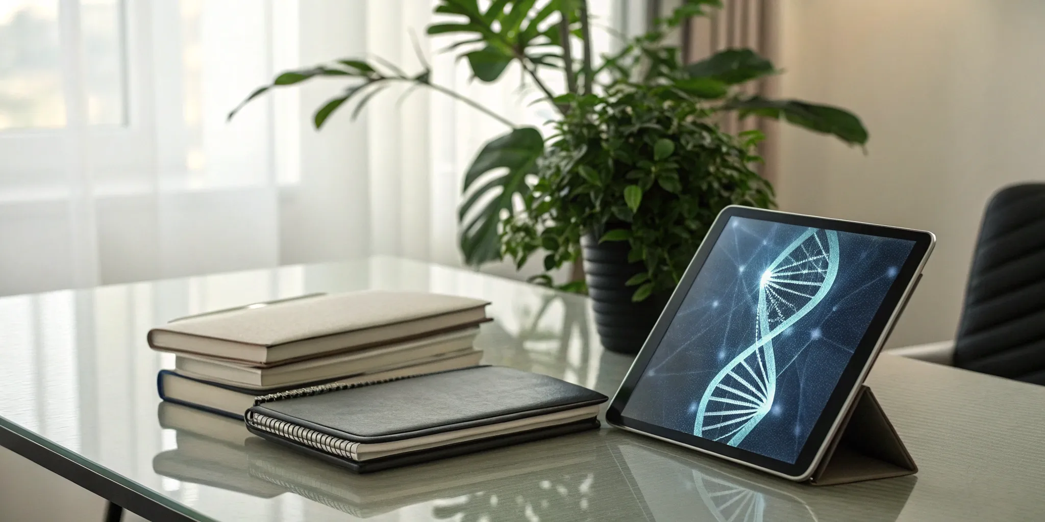A tablet on a desk with medical books showing how to buy testosterone safely and legally.