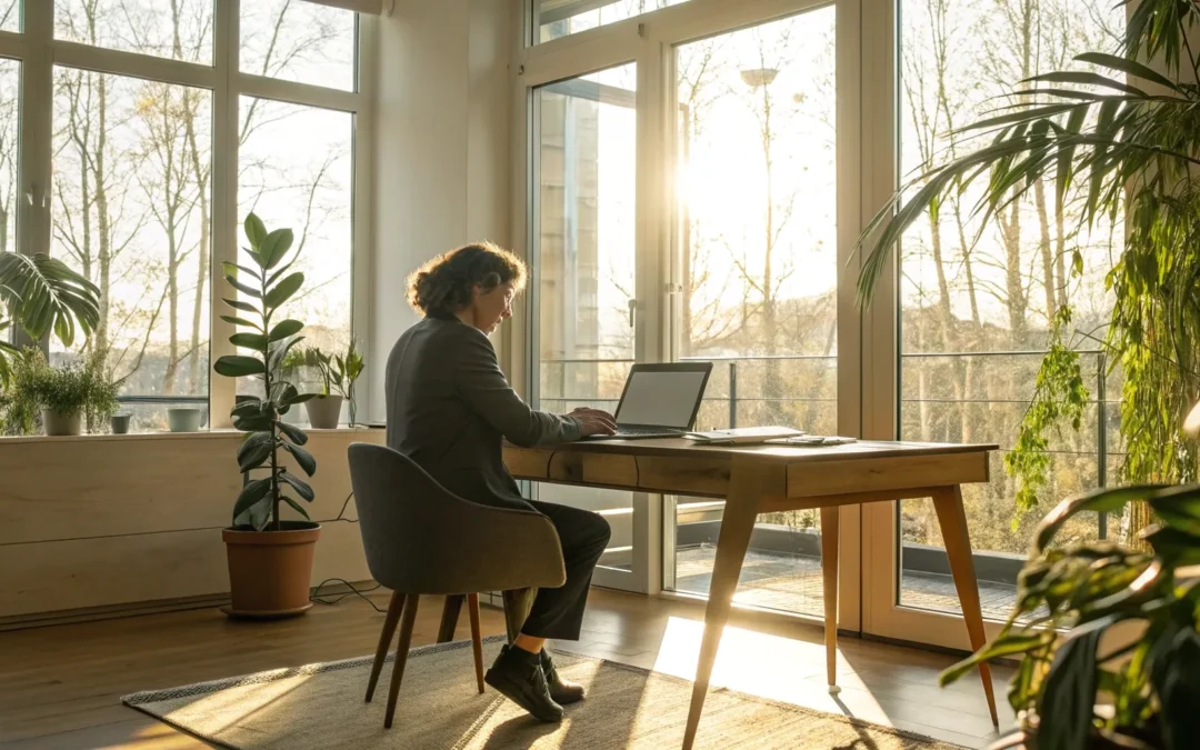 Man at his desk researching on a laptop how to get TRT prescribed.