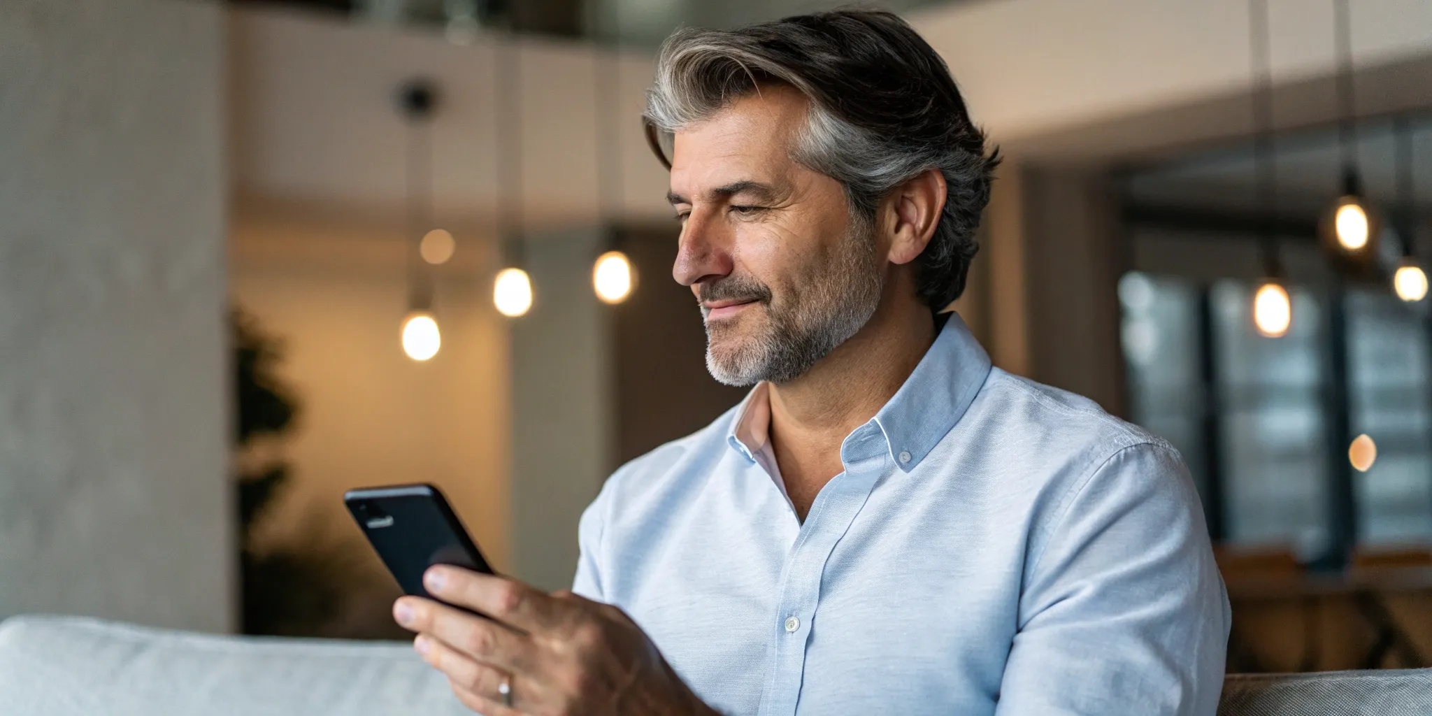 Man using a phone to learn how to order testosterone online safely and legally.