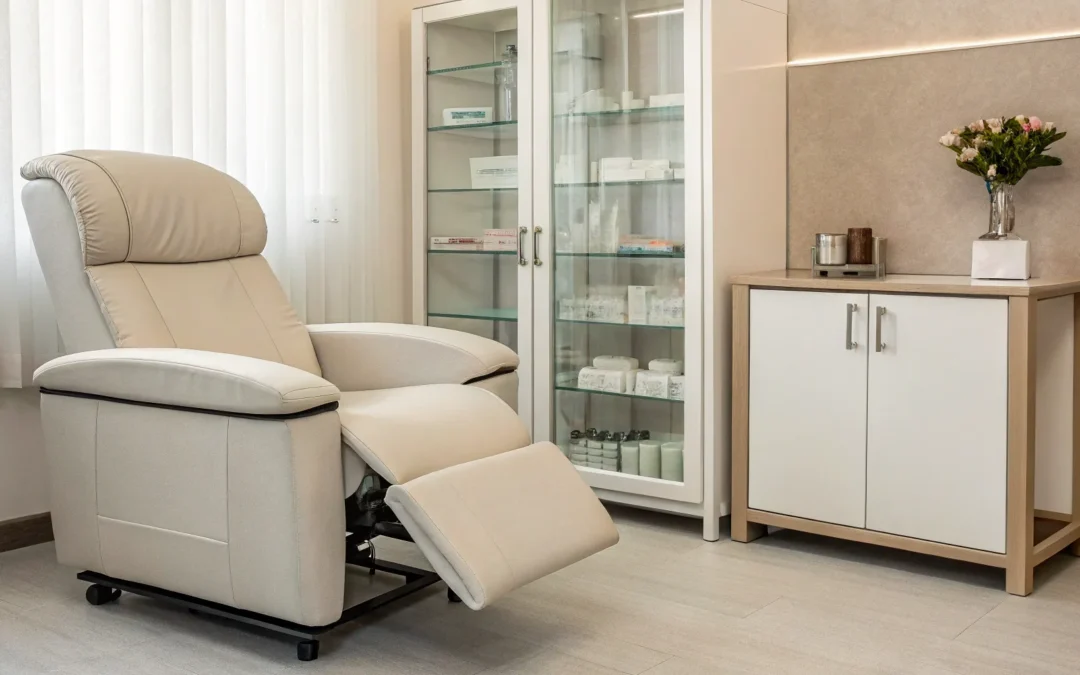 A professional hormone clinic room where a patient can safely get testosterone shots.