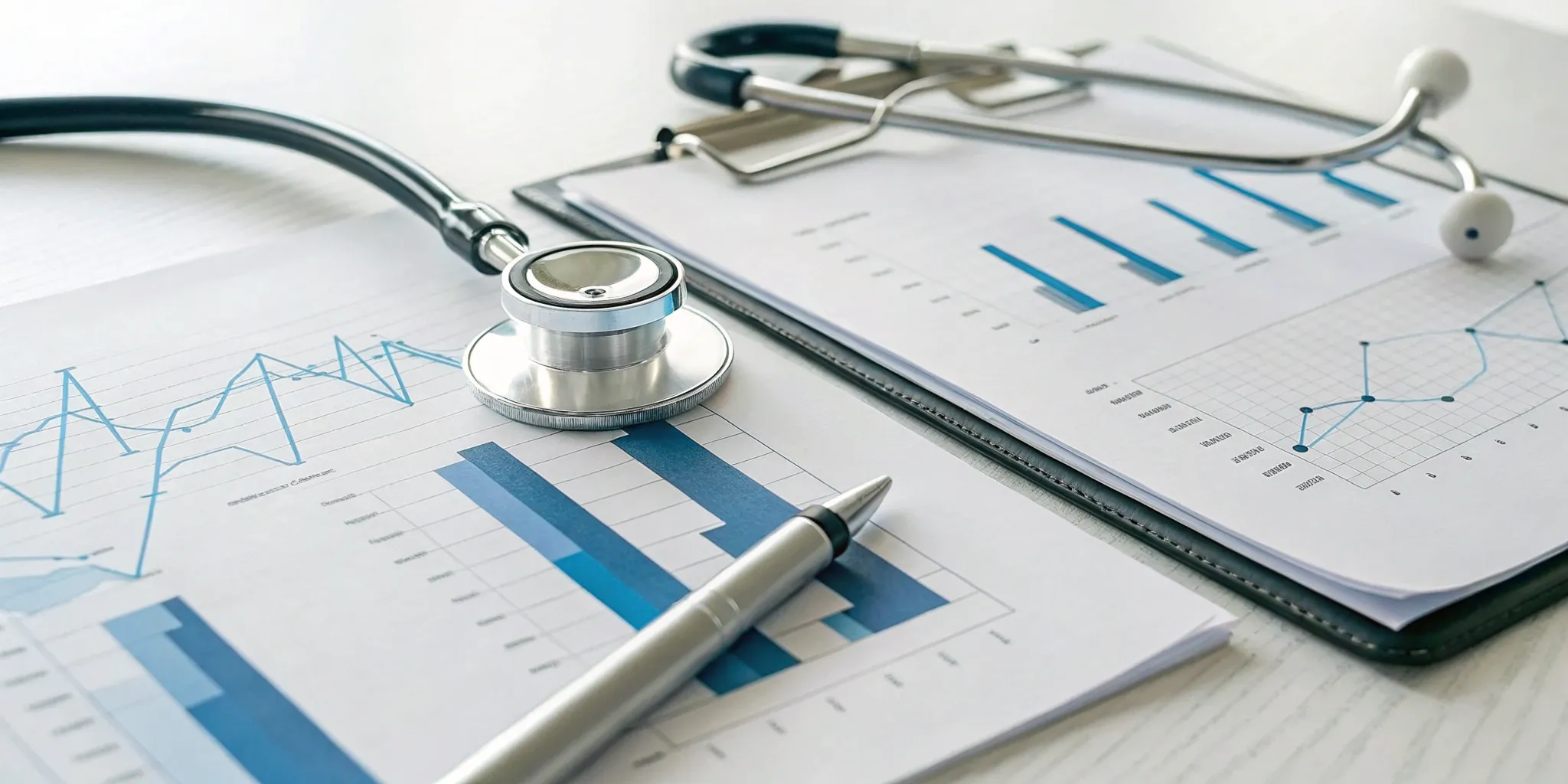 Stethoscope on medical charts analyzing bioidentical hormone replacement therapy side effects.