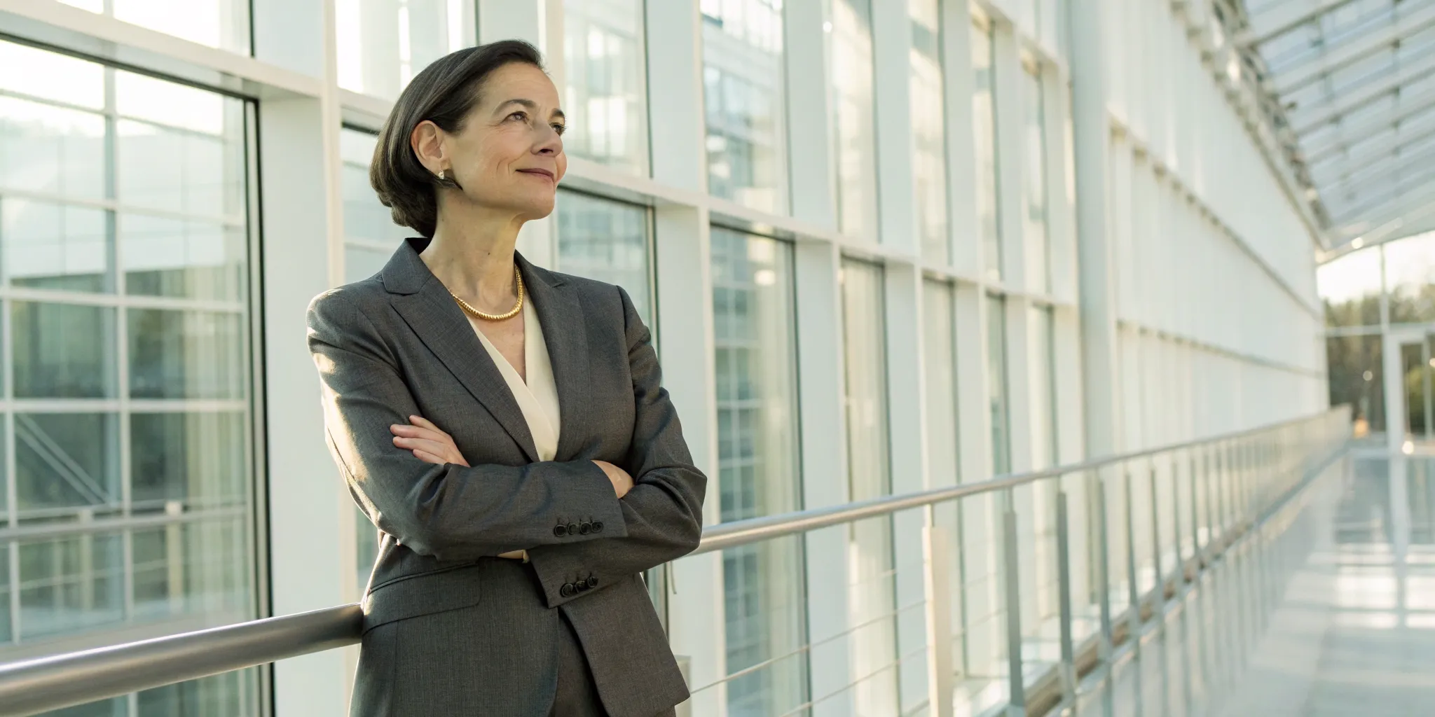 A confident woman thriving after menopause thanks to the benefits of TRT.
