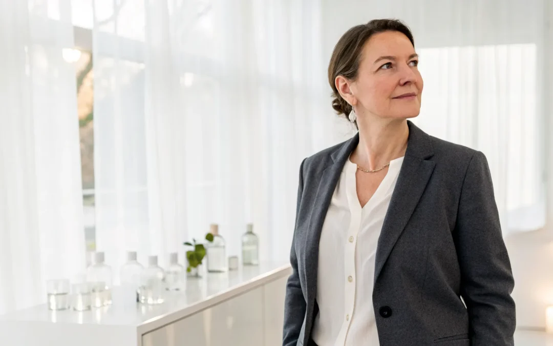 Confident woman feeling vital after bioidentical hormone replacement therapy for women.