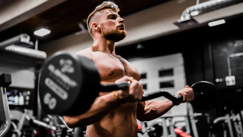 TRT before and after results - man exercising in gym